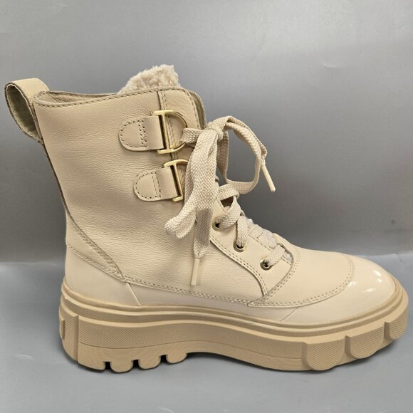 SOREL Caribou X Cozy Lace Up Boot Bleached Ceramic Oatmeal Beige Size 8.5 - Picture 4 of 15